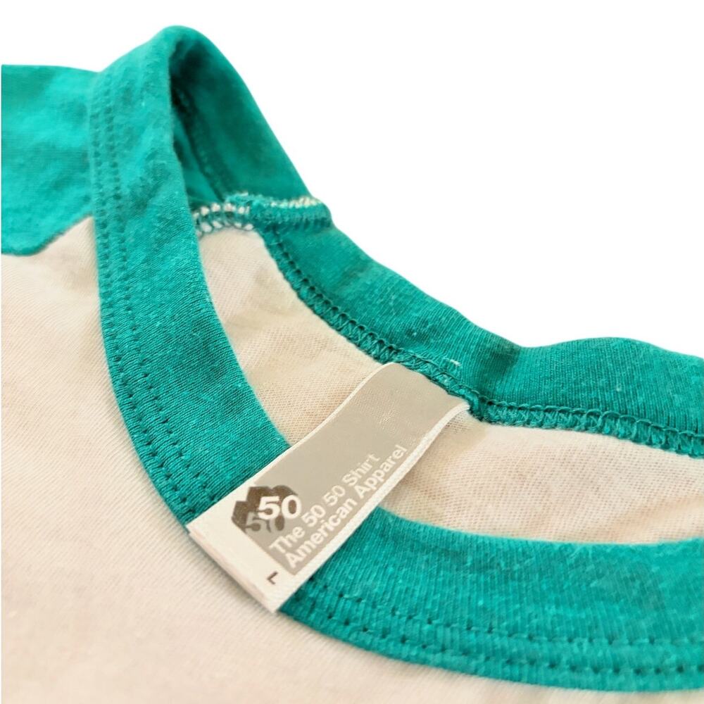 American Apparel: The 50/50 Tee Green and White - Picture 3 of 4